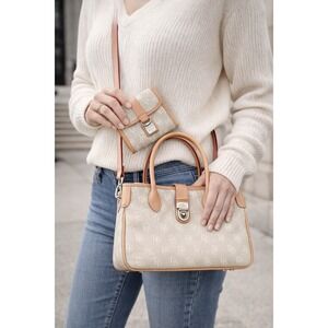 Dooney & Bourke Vintage Monogram Satchel Crossbody Strap/ Matching Bifold Wallet